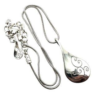 Brighton Womens Necklace Twirl Pendant Silver 16 - 18 Inch